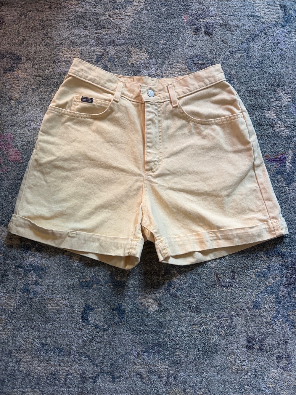 Riders by Lee Pale Yellow High-Rise Rolled Hem Jean Shorts